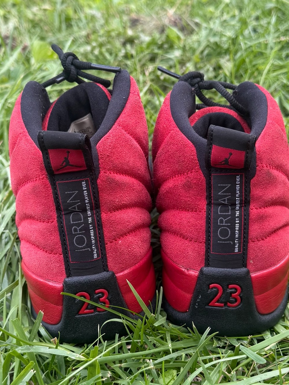 Nike Jordan Red and Black Suede High-Top Sneakers - Picture 5 of 7